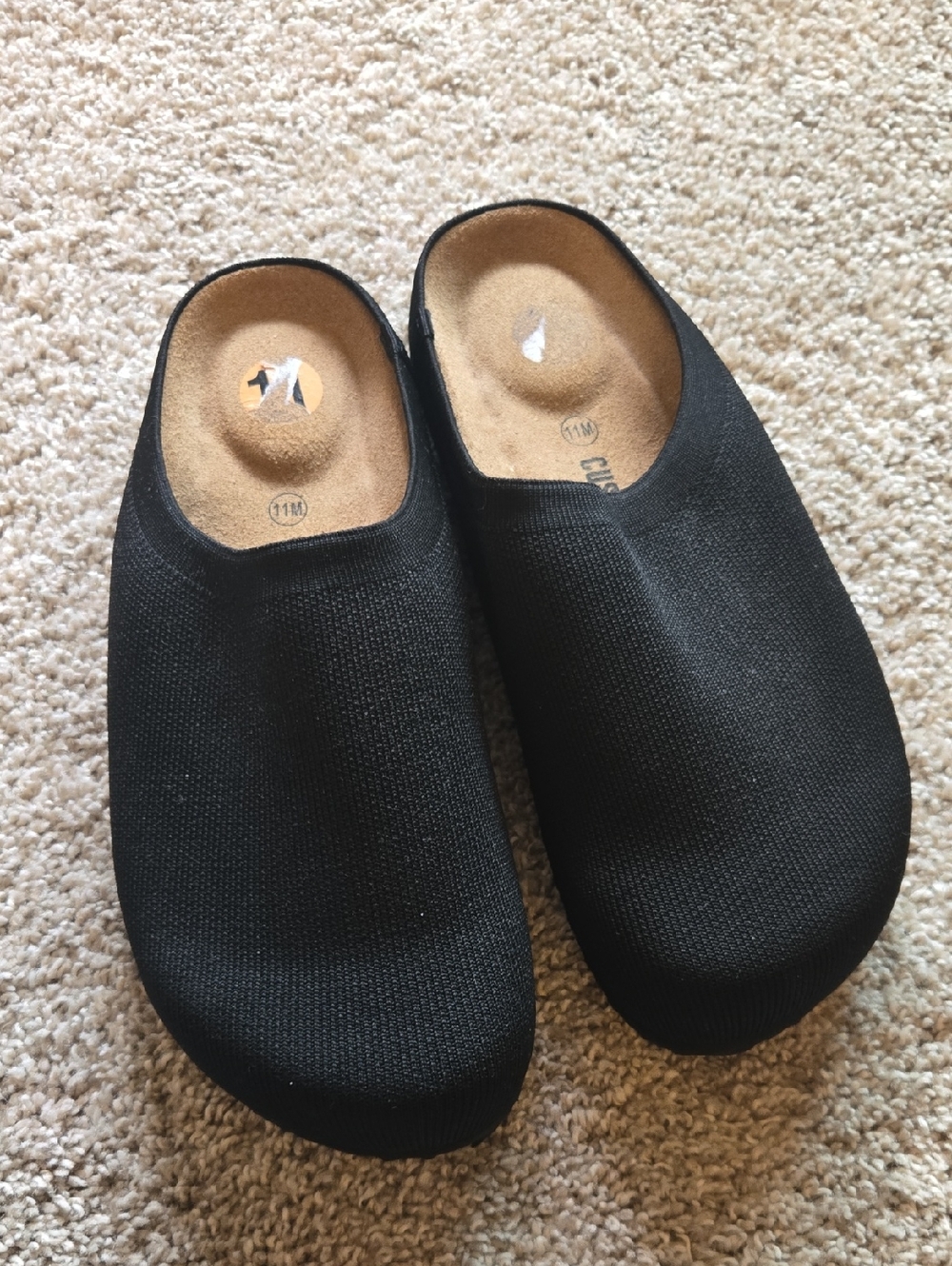 Cushionaire Black Slip-On Knit Mules Clogs Normcore Quiet Luxury Size 11M